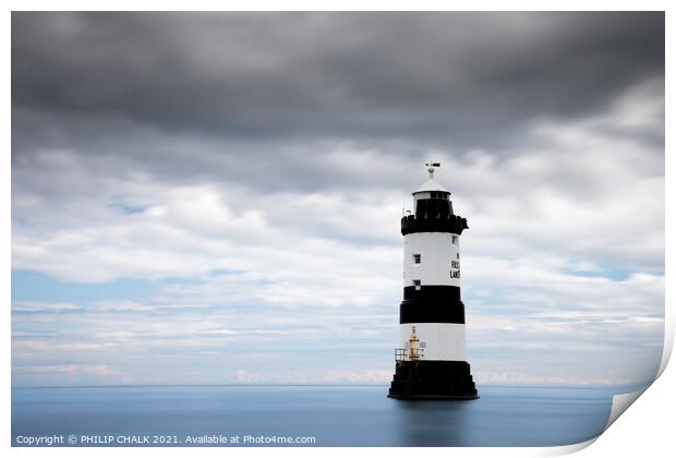 Penmon point lighthouse on Anglesey Wales 567 Print by PHILIP CHALK
