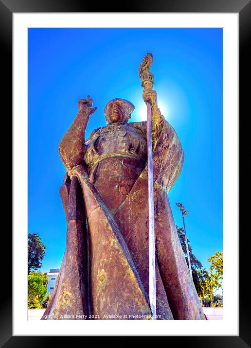 D Jose Alves Correia Da Silva Statue Basilica of Lady Rosary Por Framed Mounted Print by William Perry
