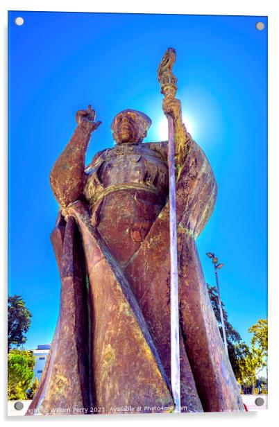 D Jose Alves Correia Da Silva Statue Basilica of Lady Rosary Por Acrylic by William Perry