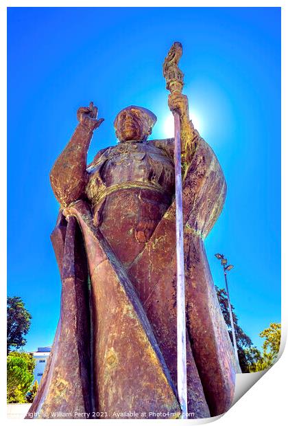 D Jose Alves Correia Da Silva Statue Basilica of Lady Rosary Por Print by William Perry