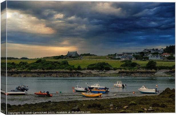 Isle of Whithorn Harbour Canvas Print by Janet Carmichael