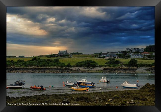 Isle of Whithorn Harbour Framed Print by Janet Carmichael