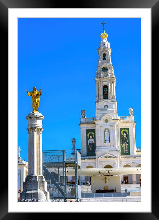 Christ Statue 100th Anniversary Basilica Fatima Portugal Framed Mounted Print by William Perry