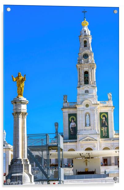 Christ Statue 100th Anniversary Basilica Fatima Portugal Acrylic by William Perry