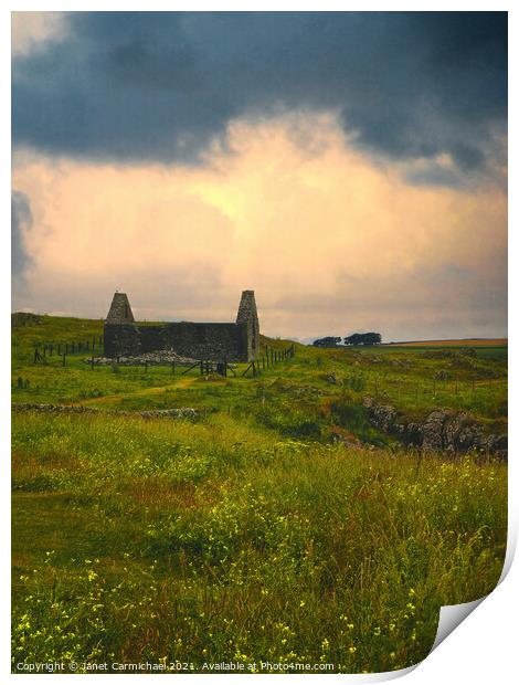Ancient Chapel by the Sea Print by Janet Carmichael