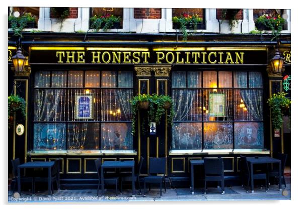 The Honest Politician Pub Acrylic by David Pyatt