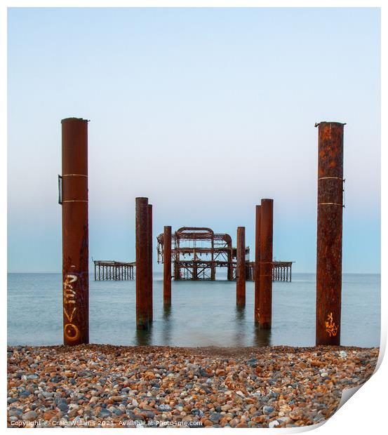 West Pier Brighton Print by Craig Williams