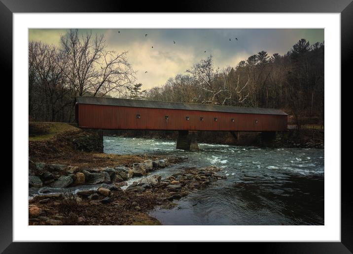 The West Cornwall Covered Bridge Framed Mounted Print by Chris Lord