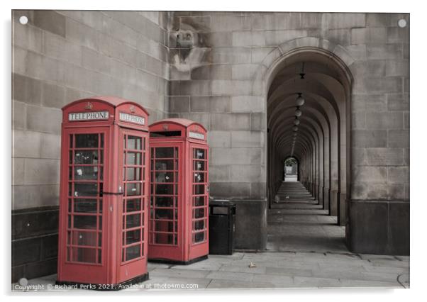 Manchester Telephone box Acrylic by Richard Perks
