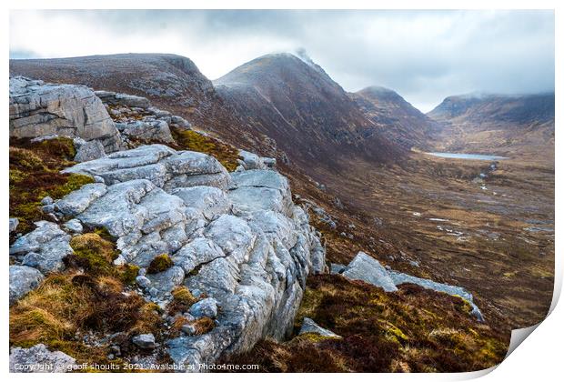 Quinag, Assynt, Scotland Print by geoff shoults