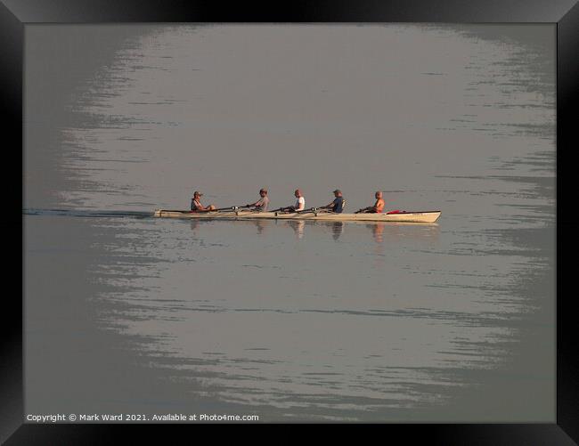 Five Men in a Boat Framed Print by Mark Ward