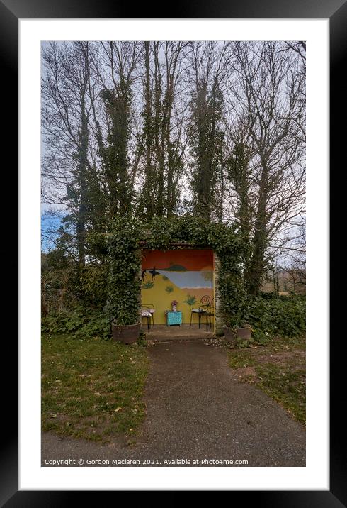Bus Stop, Fowey, Cornwall Framed Mounted Print by Gordon Maclaren