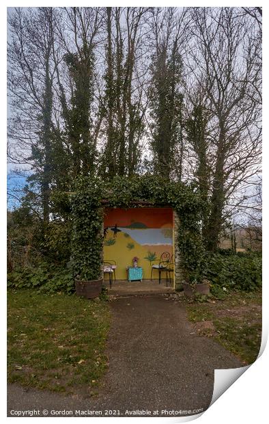 Bus Stop, Fowey, Cornwall Print by Gordon Maclaren