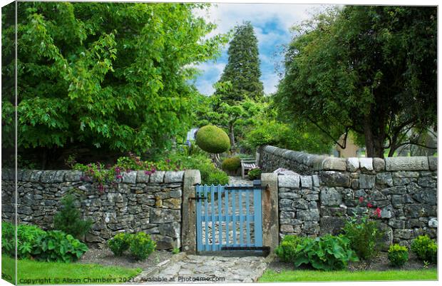 Cottage Garden Gate Canvas Print by Alison Chambers