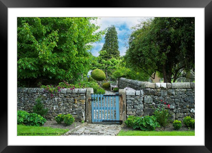 Cottage Garden Gate Framed Mounted Print by Alison Chambers