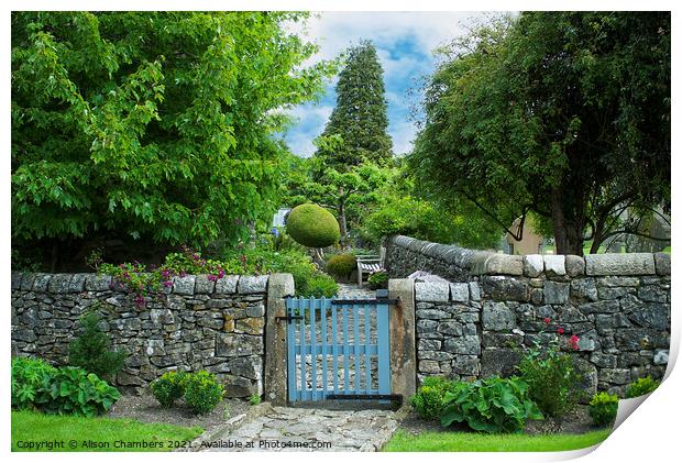 Cottage Garden Gate Print by Alison Chambers