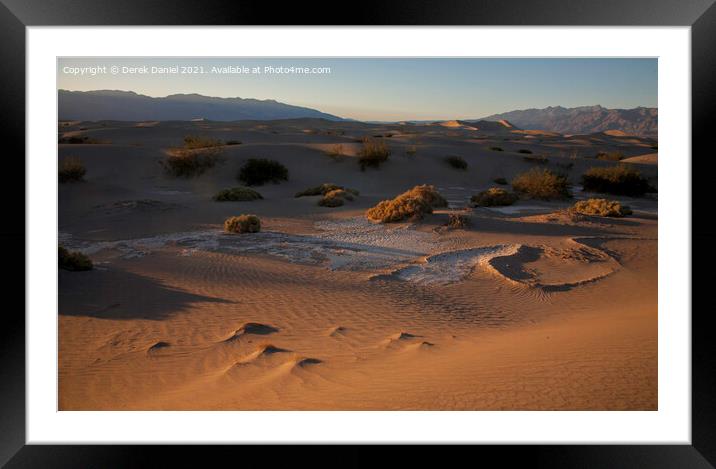 Mesquite Sand Dunes, Stovepipe Wells, Death Valley Framed Mounted Print by Derek Daniel