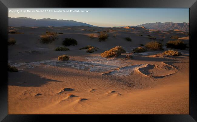 Mesquite Sand Dunes, Stovepipe Wells, Death Valley Framed Print by Derek Daniel
