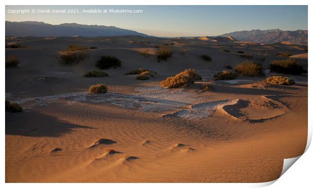 Mesquite Sand Dunes, Stovepipe Wells, Death Valley Print by Derek Daniel