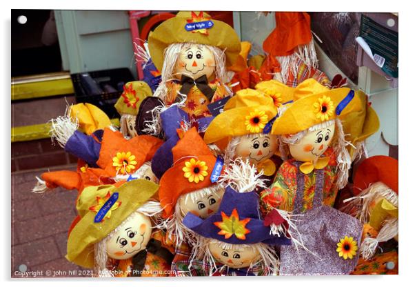 Scarecrow dolls Acrylic by john hill