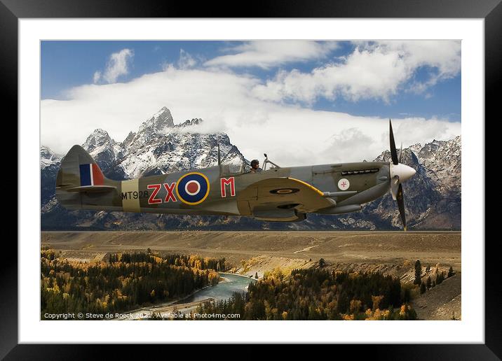 Supermarine Spitfire MkVIII ZX-M Framed Mounted Print by Steve de Roeck