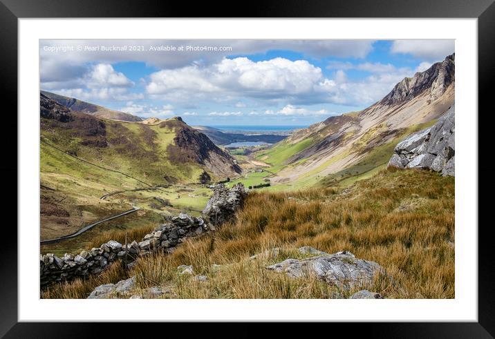 Stunning View Down Nantlle Valley Snowdonia Wales Framed Mounted Print by Pearl Bucknall