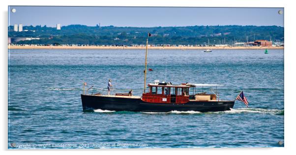 Carina a Lawley 59 ft Motor Yacht 1918 Acrylic by Wight Landscapes