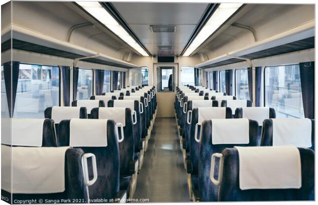 Inside of the train Canvas Print by Sanga Park