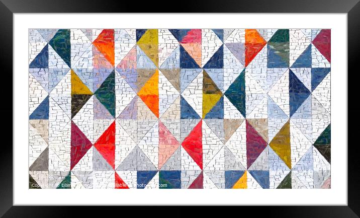 Geometric Triangles Framed Mounted Print by Elaine Young