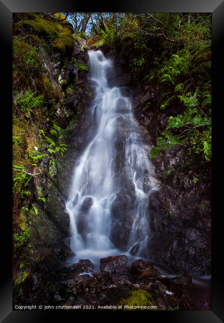 Nedd waterfall  Framed Print by john cruttenden