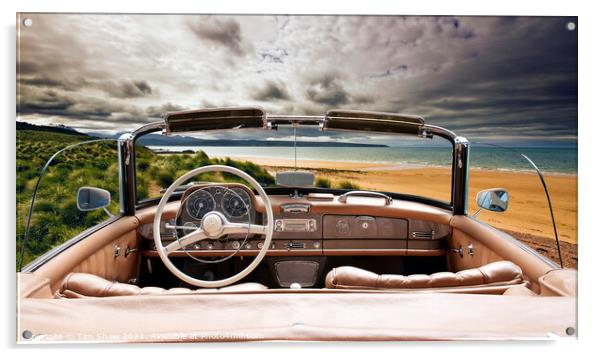 Beach from open top car Acrylic by Tim Shaw