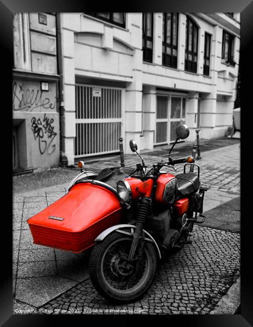 Red Bike and sidecar Framed Print by Tim Shaw