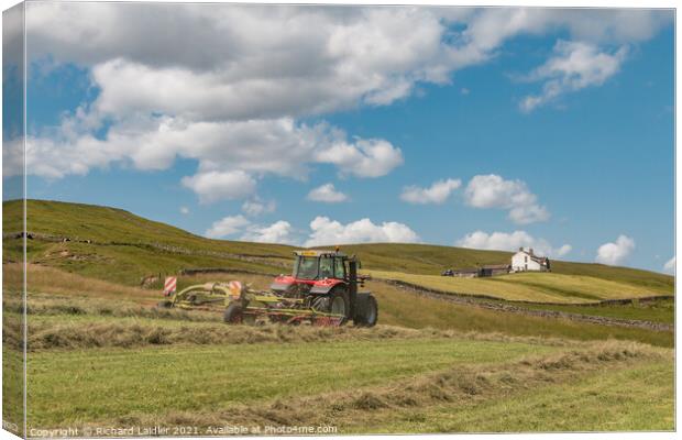 Haymaking at Binks House, Teesdale (2) Canvas Print by Richard Laidler