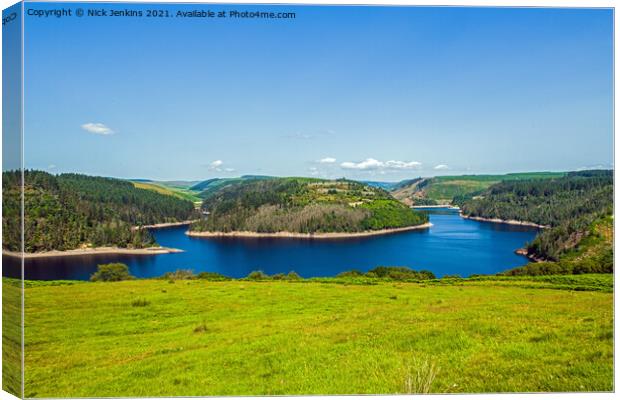 View of Llyn Brianne Reservoir Carmarthenshire Canvas Print by Nick Jenkins