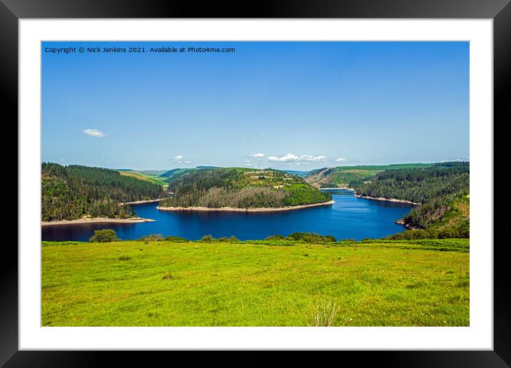 View of Llyn Brianne Reservoir Carmarthenshire Framed Mounted Print by Nick Jenkins