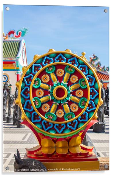 the Buddhist Dharma wheel known as that Wheel of teaching Acrylic by Wilfried Strang