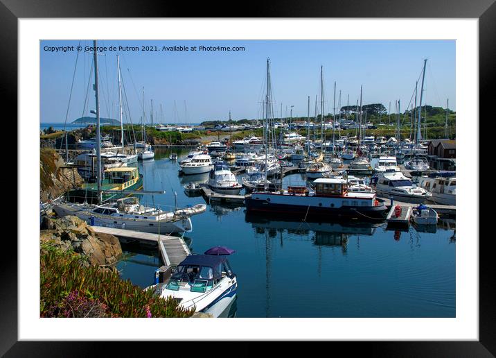 Boats in a peaceful marina Framed Mounted Print by George de Putron