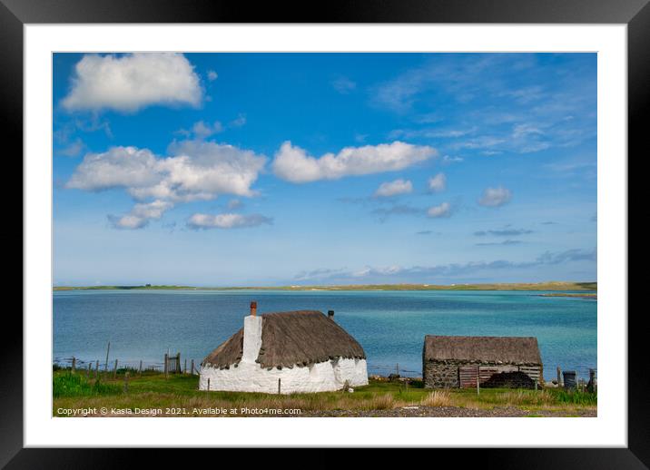 Quaint Thatched Cottage Outer Hebrides Framed Mounted Print by Kasia Design