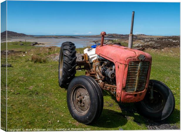 Old red Massey Fergusson Tractor, Colonsay Canvas Print by Photimageon UK