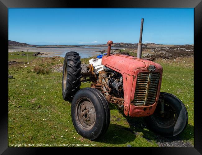 Old red Massey Fergusson Tractor, Colonsay Framed Print by Photimageon UK