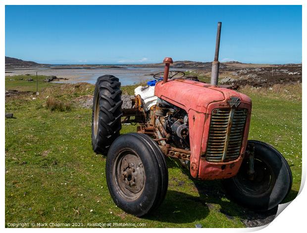 Old red Massey Fergusson Tractor, Colonsay Print by Photimageon UK