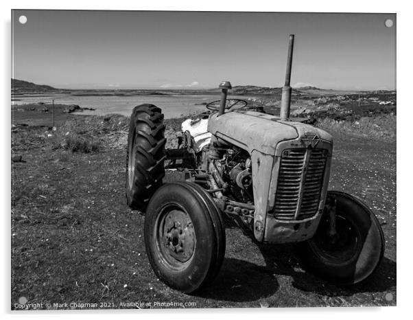Old Massey Fergusson vintage tractor, Colonsay Acrylic by Photimageon UK