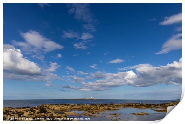 Coquet Island from Amble, Northumberland Print by Graham Prentice