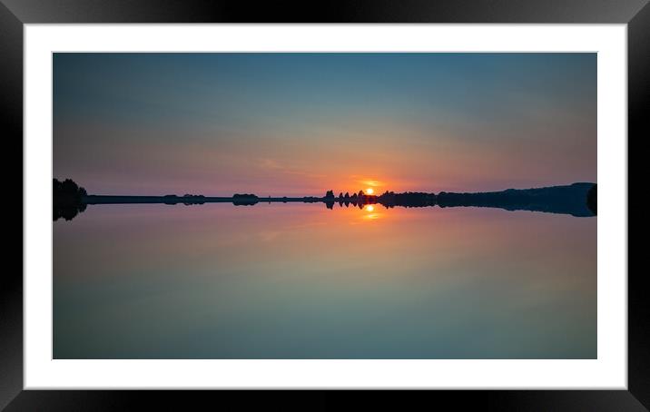 Anglezarke Reservoir Sunset Framed Mounted Print by Phil Durkin DPAGB BPE4