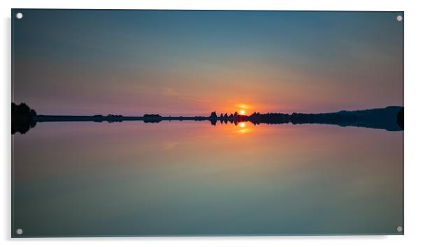 Anglezarke Reservoir Sunset Acrylic by Phil Durkin DPAGB BPE4