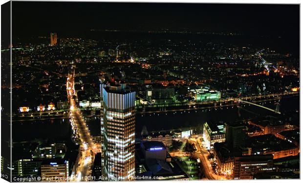 Frankfurt by Night Canvas Print by Paul Piciu-Horvat