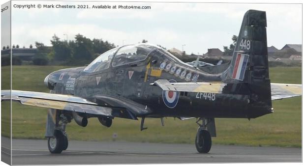 RAF Tucano ZF448 Taking off Canvas Print by Mark Chesters