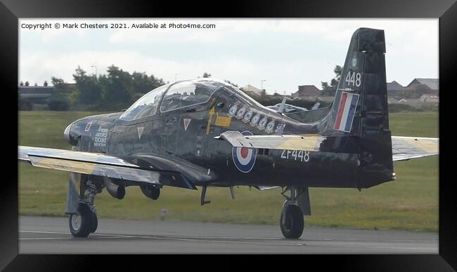 RAF Tucano ZF448 Taking off Framed Print by Mark Chesters