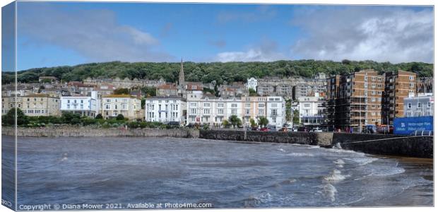 Weston-Super-mare Somerset  panoramic Canvas Print by Diana Mower