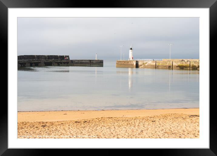 Anstruther Harbour Beach and Chalmers Lighthouse Framed Mounted Print by Kay Roxby